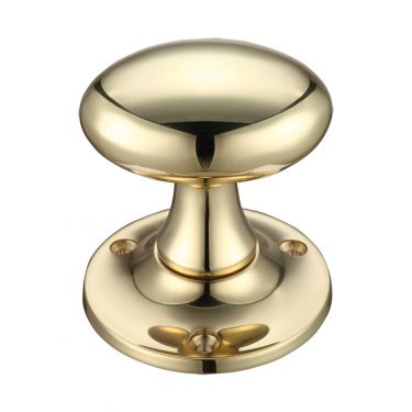 Click Here To Enlarge This Photo Of FB500 - Zoo Hardware Fulton & Bray Oval Mortice Knob Furniture (Unsprung) 60mm Rose dia. Polished Brass