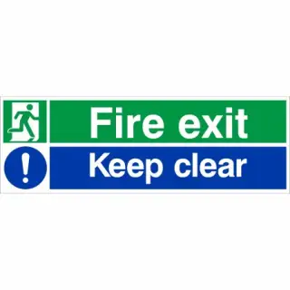 Self Adhesive Vinyl Fire Exit Keep Clear Sign
