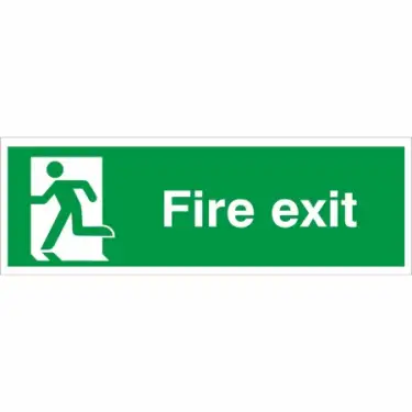 Click Here To Enlarge This Photo Of Self Adhesive Vinyl Fire Exit Running Man Left Sign