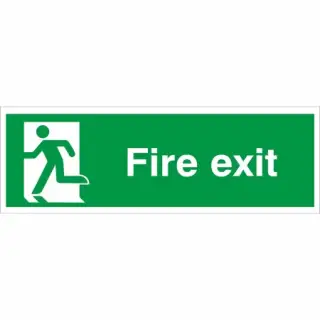 Self Adhesive Vinyl Fire Exit Running Man Left Sign