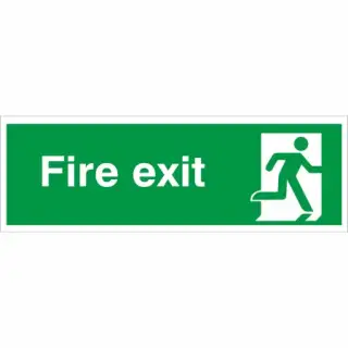 Self Adhesive Vinyl Fire Exit Running Man Right Sign