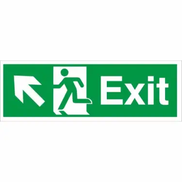Click Here To Enlarge This Photo Of Rigid Plastic (2mm) Exit Arrow Up Left Sign