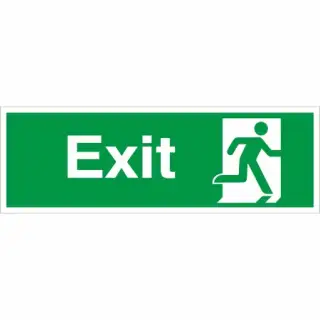 Self Adhesive Vinyl Exit Running Man Right Sign