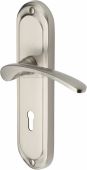 AMB6200-SN Heritage Brass Door Handle Lever Lock Ambassador Design Satin Nickel Finish