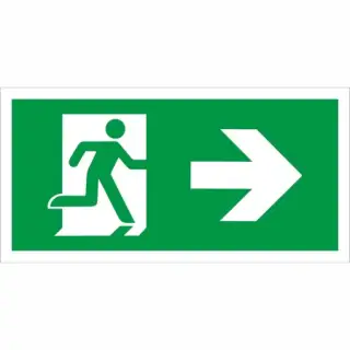 Self Adhesive Vinyl Fire Exit Symbol Only with Arrow Right Sign