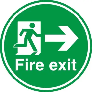 Click Here To Enlarge This Photo Of Fire Exit Arrow Anti-Slip Floor Sign