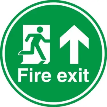 Click Here To Enlarge This Photo Of Fire Exit Arrow Anti-Slip Floor Sign