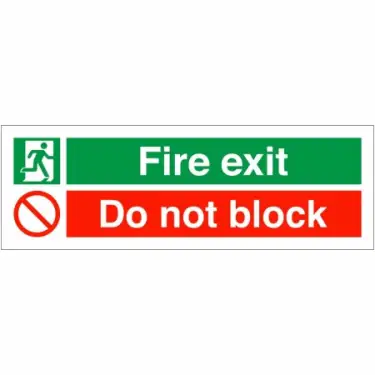 Click Here To Enlarge This Photo Of Rigid Plastic (2mm) "Fire Exit - Do Not Block" Sign