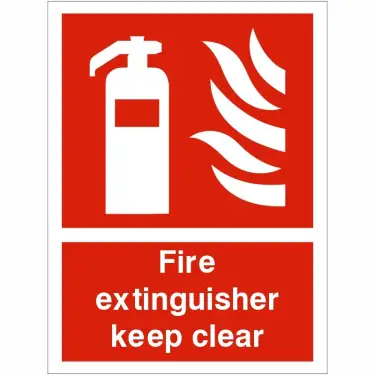 Click Here To Enlarge This Photo Of Self Adhesive Vinyl Fire Extinguisher Keep Clear Sign