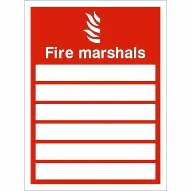 Click Here To Enlarge This Photo Of Self Adhesive Vinyl Fire Marshall Sign - 150mm x 200mm