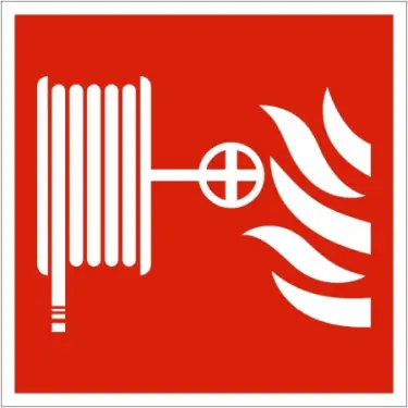 Click Here To Enlarge This Photo Of Rigid Plastic (1mm) Fire Hose Reel Sign - 200mm x 200mm