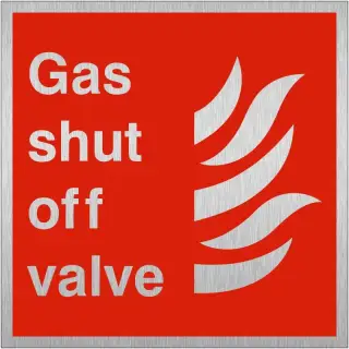 Brushed Aluminium (3mm) Gas Shut Off Valve Sign