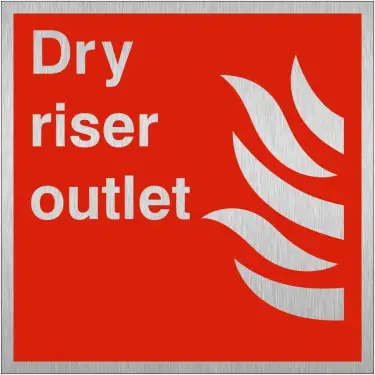 Click Here To Enlarge This Photo Of Brushed Aluminium (3mm) Dry Riser Outlet Sign - 200mm x 200mm