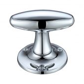 FB503CP - Zoo Hardware Fulton & Bray Extended Oval Mortice Knob Furniture (Unsprung) 60mm Rose dia. Polished Chrome
