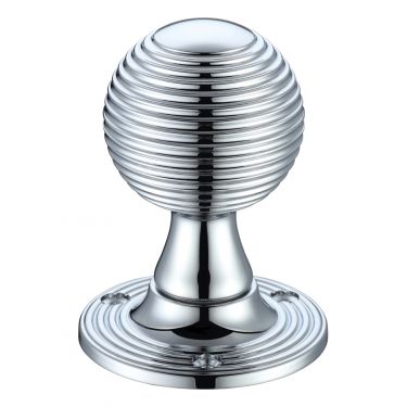 Click Here To Enlarge This Photo Of FB507CP - Zoo Hardware Fulton & Bray Queen Anne Mortice Knob Furniture (Unsprung) 60mm Rose dia. Polished Chrome