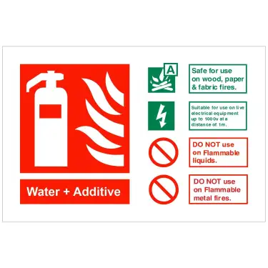 Click Here To Enlarge This Photo Of Self Adhesive Vinyl Water + Additive Fire Identification Sign - 150mm x 100mm