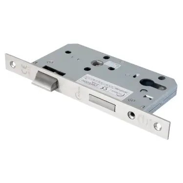 Click Here To Enlarge This Photo Of Eclipse 71410 DIN Euro Sashlock 60mm - (22mm Square Forend) - Satin Stainless Steel