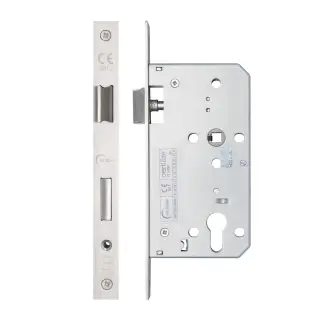 Eclipse 71410 DIN Euro Sashlock 60mm - (22mm Square Forend) - Satin Stainless Steel