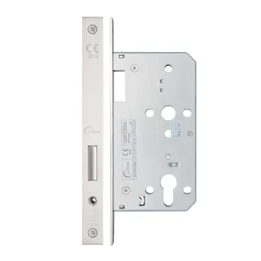 Click Here To Enlarge This Photo Of Eclipse 71412 DIN Euro Deadlock 60mm - (22mm Square Forend) - Satin Stainless Steel