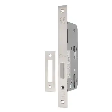 Click Here To Enlarge This Photo Of Eclipse 71412 DIN Euro Deadlock 60mm - (22mm Square Forend) - Satin Stainless Steel