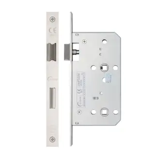 Eclipse 71413 DIN Bathroom Lock 60mm - (22mm Square Forend) - Satin Stainless Steel