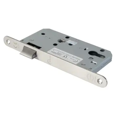Click Here To Enlarge This Photo Of Eclipse 71421 DIN Latch 60mm - (22mm Radius Forend) - Satin Stainless Steel