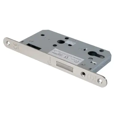 Click Here To Enlarge This Photo Of Eclipse 71422 DIN Euro Deadlock 60mm - (22mm Radius Forend) - Satin Stainless Steel