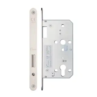 Eclipse 71422 DIN Euro Deadlock 60mm - (22mm Radius Forend) - Satin Stainless Steel