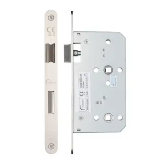 Eclipse 71423 DIN Bathroom Lock 60mm - (22mm Radius Forend) - Satin Stainless Steel