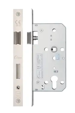 Click Here To Enlarge This Photo Of Eclipse 71430 DIN Euro Sashlock 55mm - (24mm Square Forend) - Satin Stainless Steel