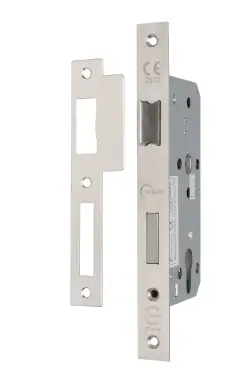 Click Here To Enlarge This Photo Of Eclipse 71430 DIN Euro Sashlock 55mm - (24mm Square Forend) - Satin Stainless Steel