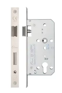 Eclipse 71430 DIN Euro Sashlock 55mm - (24mm Square Forend) - Satin Stainless Steel