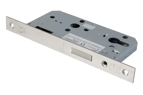 Click Here To Enlarge This Photo Of Eclipse 71432 DIN Euro Deadlock 55mm - (24mm Square Forend) - Satin Stainless Steel