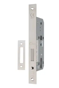 Click Here To Enlarge This Photo Of Eclipse 71432 DIN Euro Deadlock 55mm - (24mm Square Forend) - Satin Stainless Steel