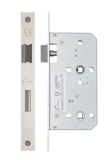 Eclipse 71433 DIN Bathroom Lock 55mm - (24mm Square Forend) - Satin Stainless Steel