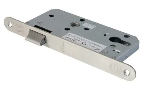 Click Here To Enlarge This Photo Of Eclipse 71441 DIN Latch 55mm - (24mm Radius Forend) - Satin Stainless Steel