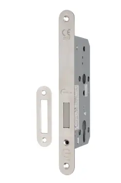 Click Here To Enlarge This Photo Of Eclipse 71442 DIN Euro Deadlock 55mm - (24mm Radius Forend) - Satin Stainless Steel
