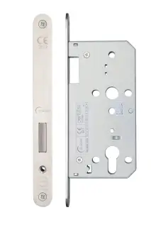 Eclipse 71442 DIN Euro Deadlock 55mm - (24mm Radius Forend) - Satin Stainless Steel