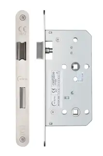 Eclipse 71443 DIN Bathroom Lock 55mm - (24mm Radius Forend) - Satin Stainless Steel