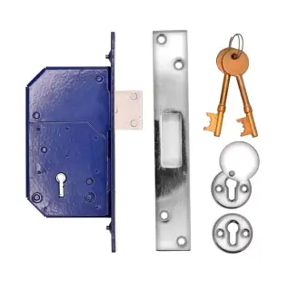 TSSRETROUPMDL3S - TSS British Standard Retro Fit 5 Lever Upright Mortice Deadlock 73mm Satin Chrome (Chubb 3G110)