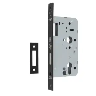 DLX0060EPMB - Carlisle Brass Eurospec DIN Euro Deadlock 60mm Backset (Square Forend) - Matt Black