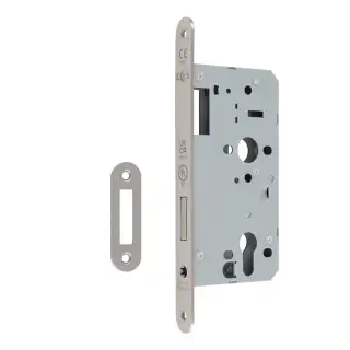 DLX0055EPSSS/R - Carlisle Brass Eurospec DIN Euro Deadlock 55mm Backset (Radius Forend) - Satin Stainless Steel