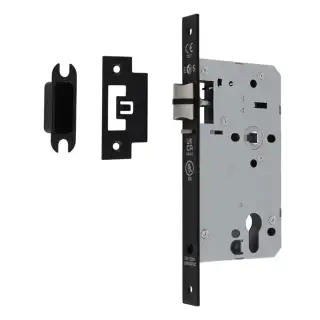 DLX7260NLMB - Carlisle Brass Eurospec DIN Euro Nightlatch 60mm Backset (Square Forend) - Matt Black