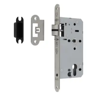 DLX7255NLSSS/R - Carlisle Brass Eurospec DIN Euro Nightlatch 55mm Backset (Radius Forend) - Satin Stainless Steel