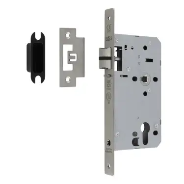 Click Here To Enlarge This Photo Of DLX7260NLSSS - Carlisle Brass Eurospec DIN Euro Nightlatch 60mm Backset (Square Forend) - Satin Stainless Steel