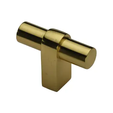 Click Here To Enlarge This Photo Of C2482-PB Heritage Brass Industrial T-Bar Cabinet Knob Polished Brass Finish