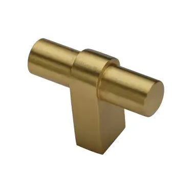Click Here To Enlarge This Photo Of C2482-SB Heritage Brass Industrial T-Bar Cabinet Knob Satin Brass Finish