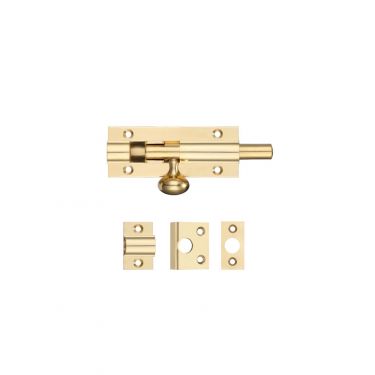 Click Here To Enlarge This Photo Of FB55 - Zoo Hardware Fulton & Bray Architectural Barrel Bolt 75mm x 30mm Polished Brass