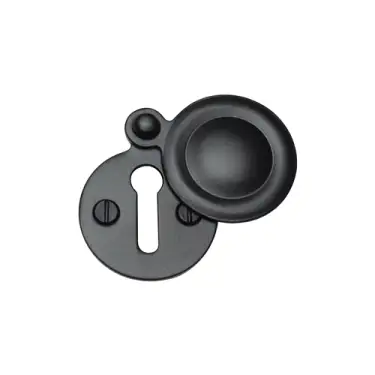Click Here To Enlarge This Photo Of V1020-BKMT Heritage Brass Covered Keyhole Round Matt Black Finish