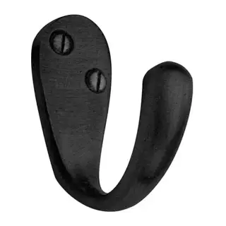 V1040-BKMT Heritage Brass Curved Single Robe Hook Matt Black Finish